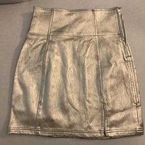 Free People Never Worn Silver Metallic Skirt 0